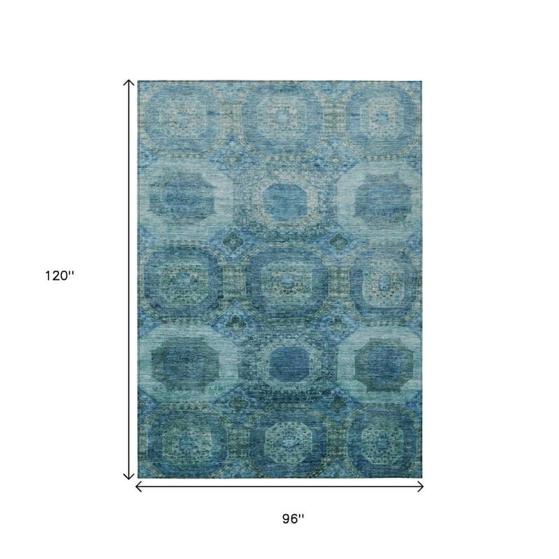HomeRoots Medallion Transitional Rectangle Outdoor Rug