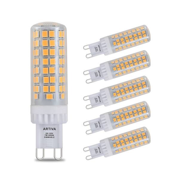Artiva USA 7W G9 Dimmable LED Light Bulb, 3000K (Set of 6) - 2.3 inch ...