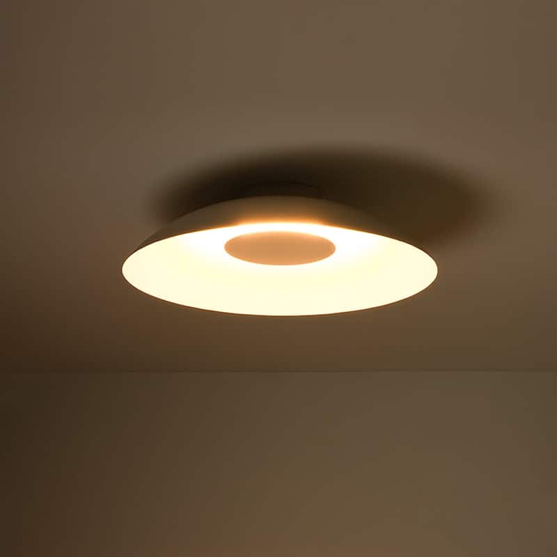 Scandinavian Dimmable LED Round Shallow Dome Ceiling Light 19.7in