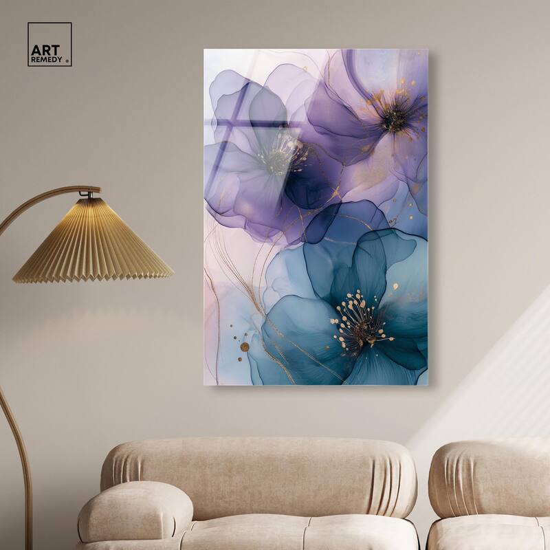 Gilded Cyanescence II Acrylic by Art Remedy, Ready to Hang