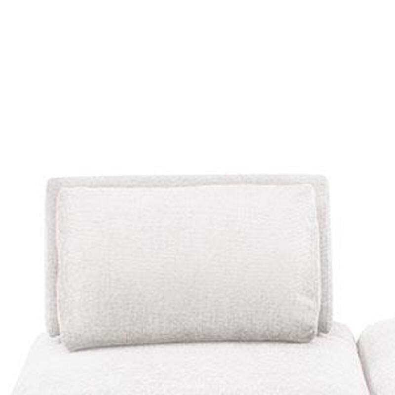 Stavan Modular Curved 2 Seat Sofa, White Boucle, Adjustable Seat Depth