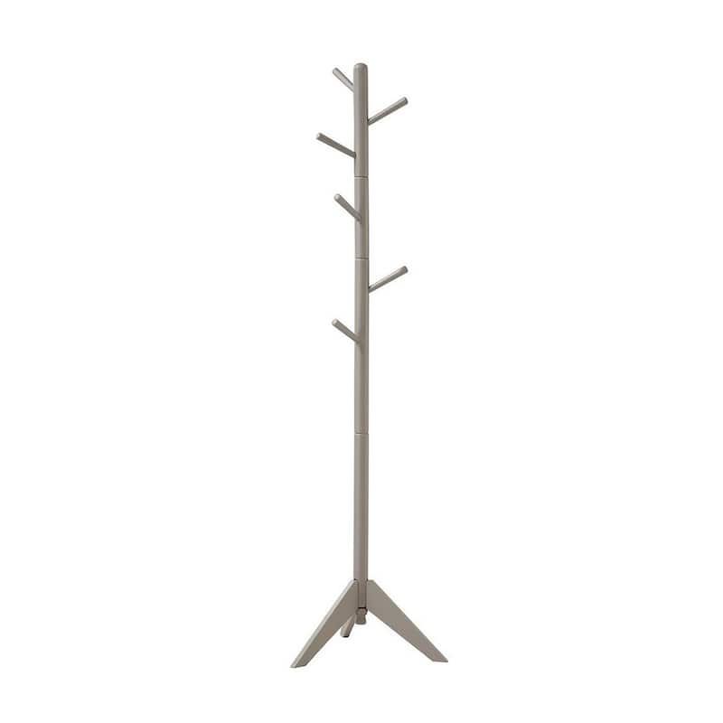 Well-made Metal Coat Rack with Six Pegs, Gray