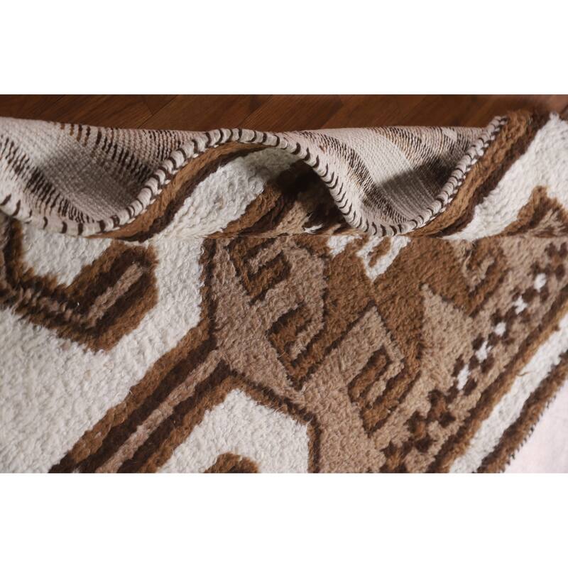 Plush Turkish Anatolian Runner Rug Hand-knotted Beige Wool Carpet - 3'6"x 13'3"