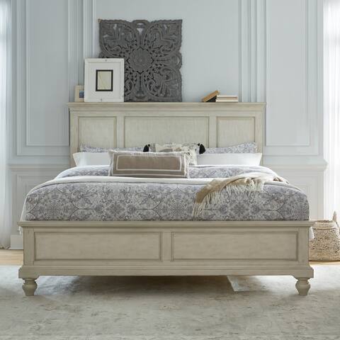 High Country Antique White finish Queen Panel Bed