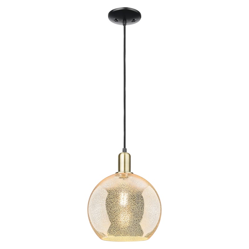 Innovations Lighting Endless Possibilities Arcadia - Athens - 1 Light 10" Cord Hung Mini Pendant - Mercury/Black Antique Brass