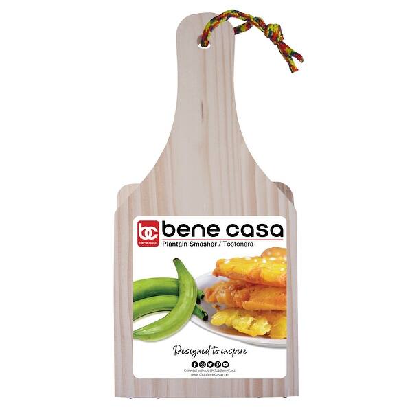 Bene Casa large wooden tostonera, plantain smasher, dough flattener