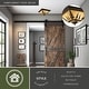 preview thumbnail 2 of 9, Yosemite Bronze Rustic Tree Square Indoor Outdoor Flush Mount Ceiling Light - 14-in W x 5.75-in H x 14-in D