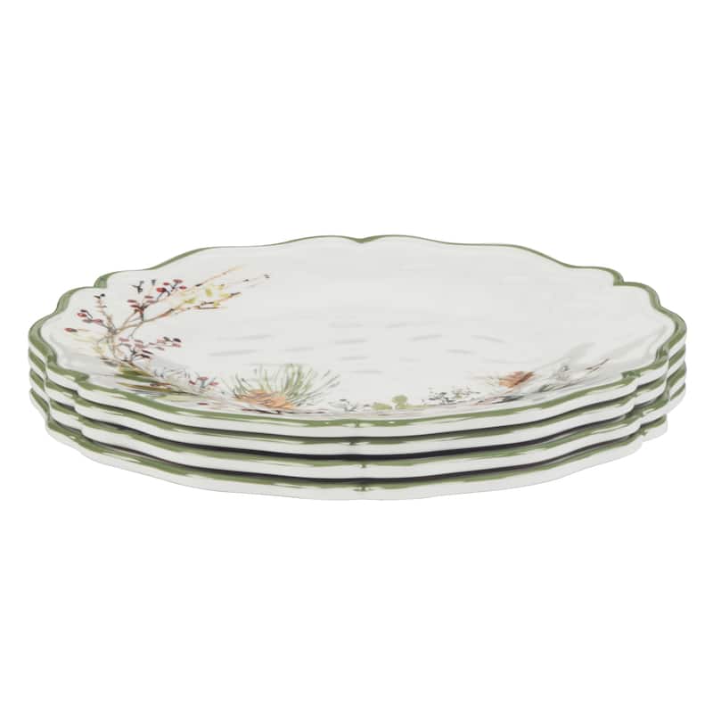 Certified International Winters Forest 9" Melamine Salad/Dessert Plates, Set of 4 - 9" Diameter