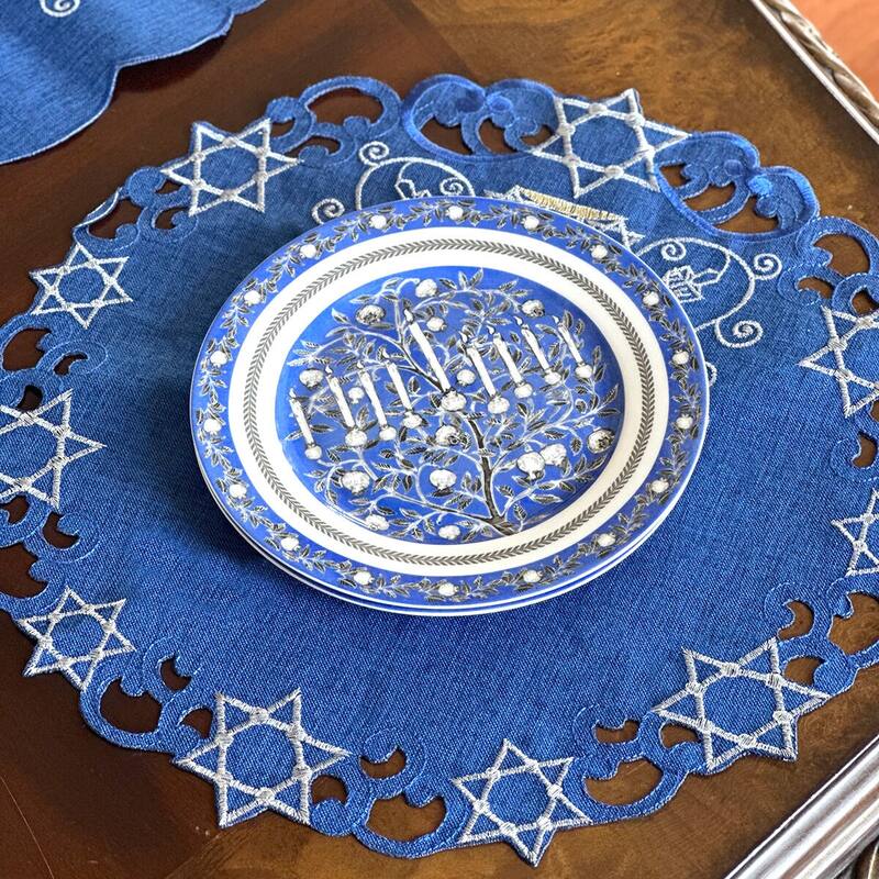 STP Goods 7.5" Hanukkah Porcelain Dessert Plate Set of 4