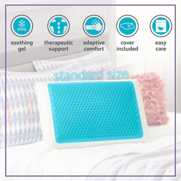 Shop Comfort Revolution Blue Bubble Gel And Memory Foam Pillow Overstock 11718257