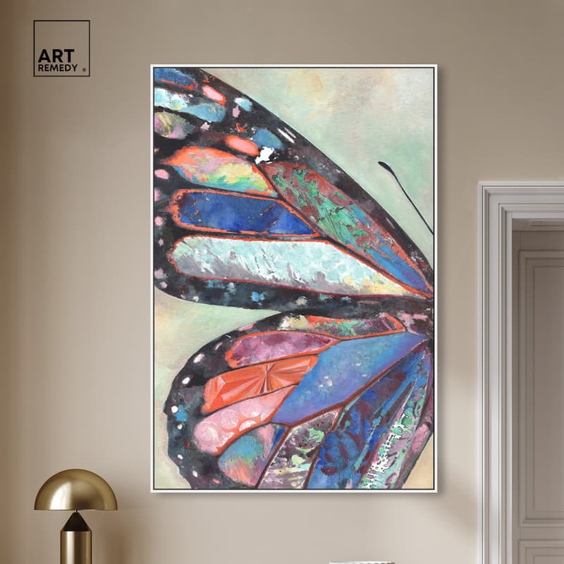 Art Remedy Butterfly Part I Framed Butterfly 1 Piece Canvas Wall Art
