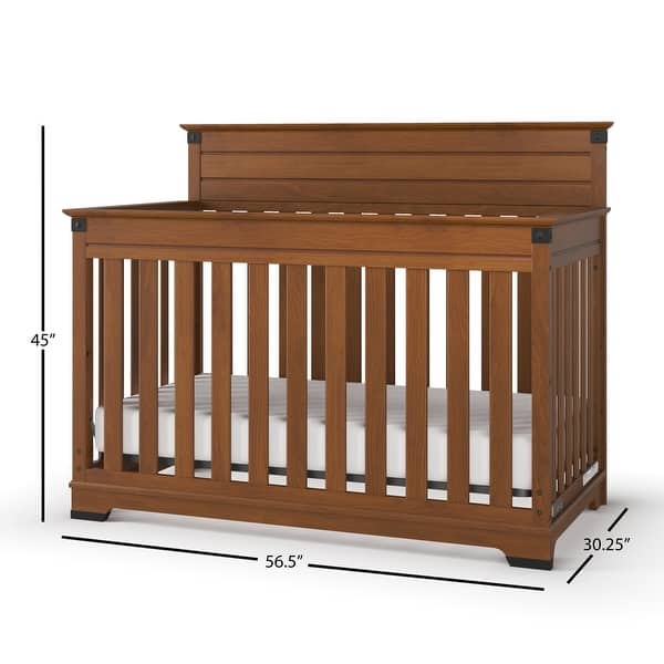 dimension image slide 1 of 2, Child Craft Redmond Full Panel 4 in 1 Convertible Crib - N/A