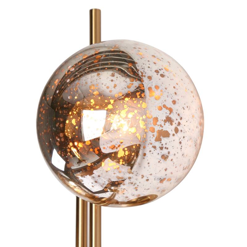 Bela Modern Glam Gold 3-Light Chandelier Wall Sconce Orb Mercury Glass Vanity Light - W12" x H30"