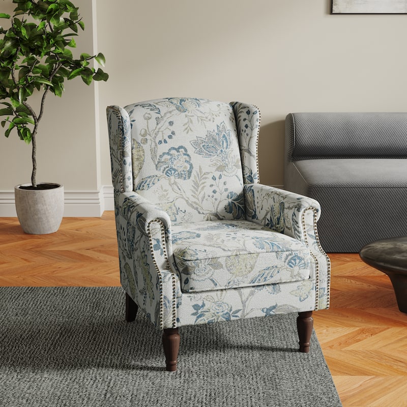 Patterned Upholstered Accent Chair for Living Room