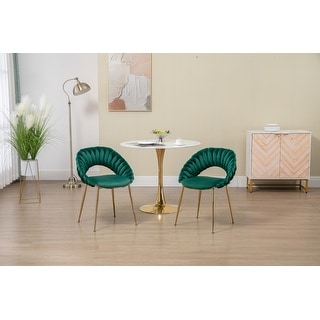 Accent Chairs Set of 2, Velvet Side Chairs with Gold Legs, Modern Upholstered Dining Chairs for ...
