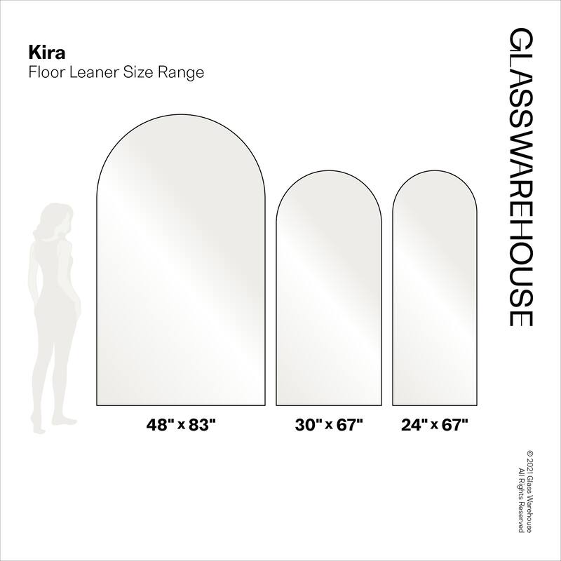 Glass Warehouse Large Arch Shape Stainless Steel Framed Mirror
