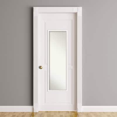 Morgan Non-Beveled Wood Framed Full-Length On the Door Mirror - Glass Size 14x48