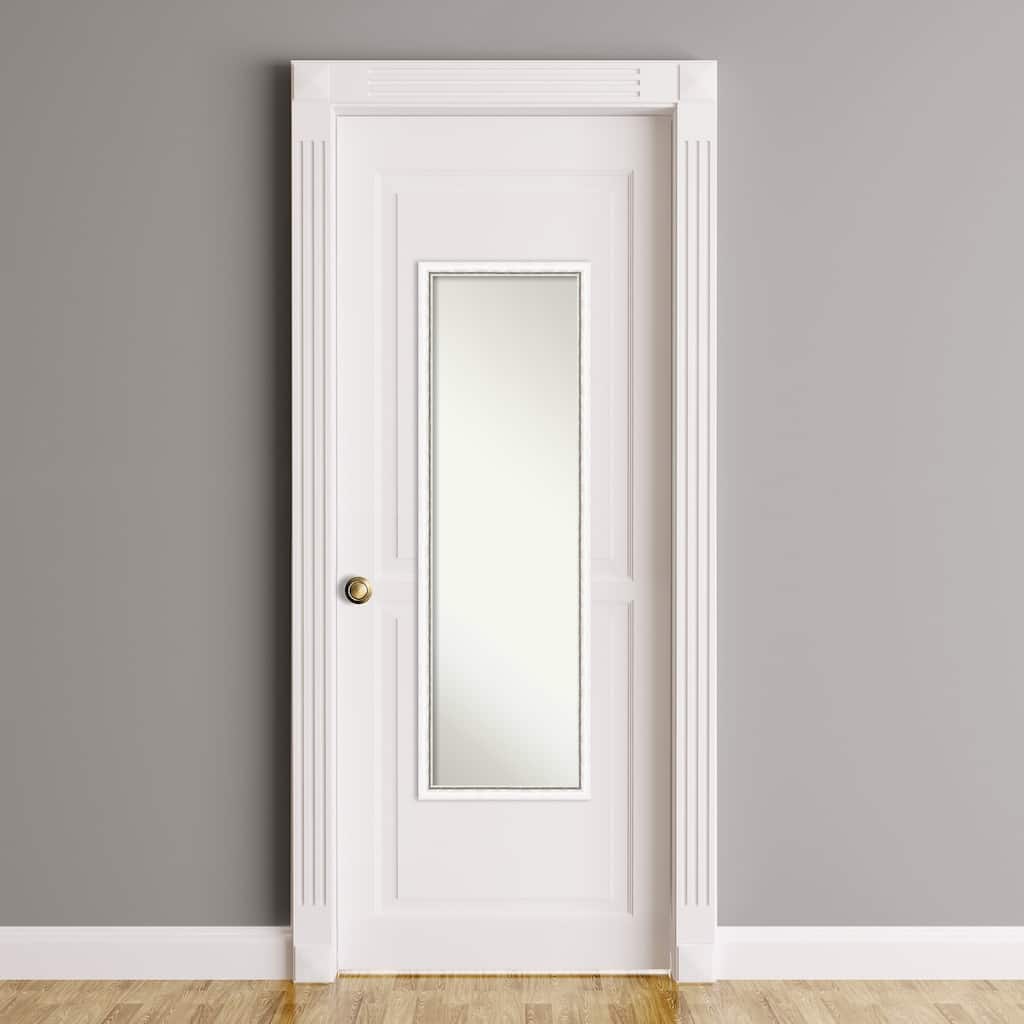 Morgan Non-Beveled Wood Framed Full-Length On the Door Mirror - Glass Size 14x48
