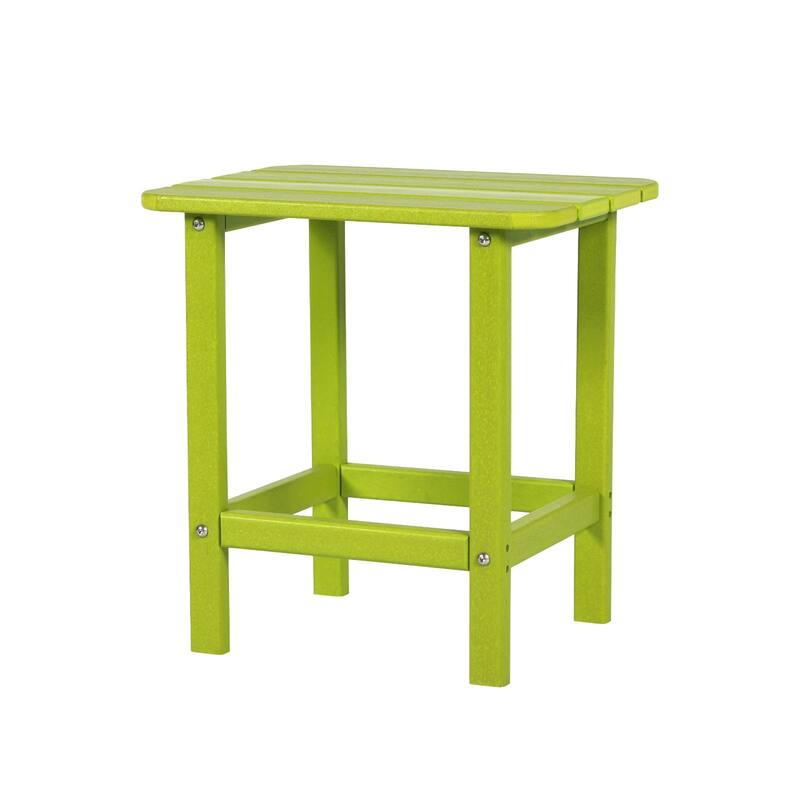 Aoodor Outdoor Adirondack Side Table HDPE End Table - 18"×14.5" - Lemon Green