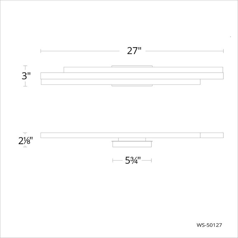 Tandem 27in LED Bath Vanity & Wall Light 3000K in Black