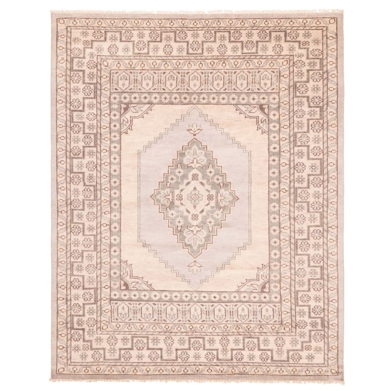 ECARPETGALLERY Hand-knotted Jules Serapi Beige Wool Rug - 8'2 x 10'1