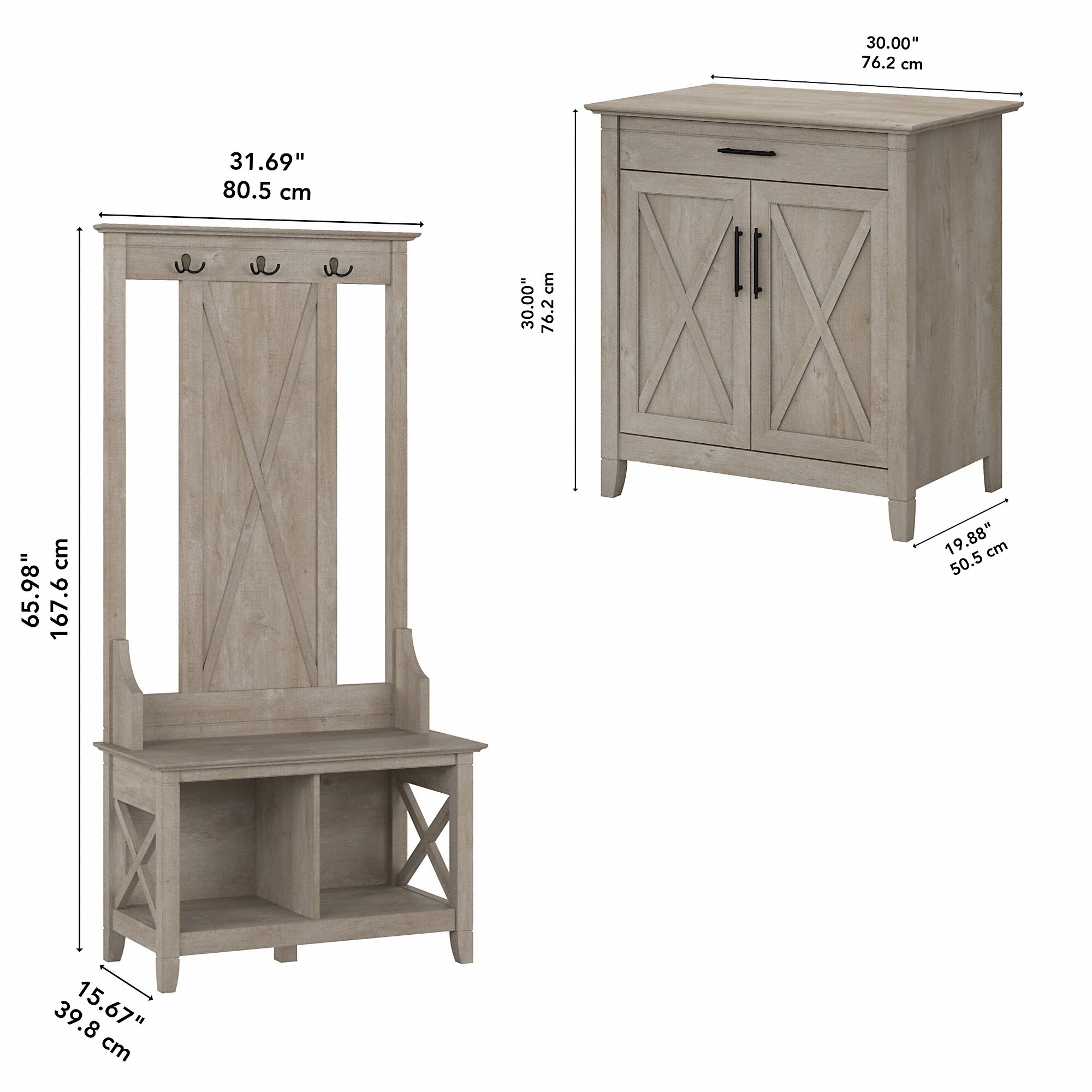 Entryway armoire with bench top