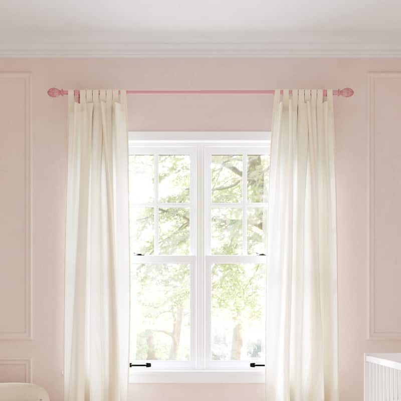 Acroma Metal Adjustable Single Modern Curtain Rod Pink.