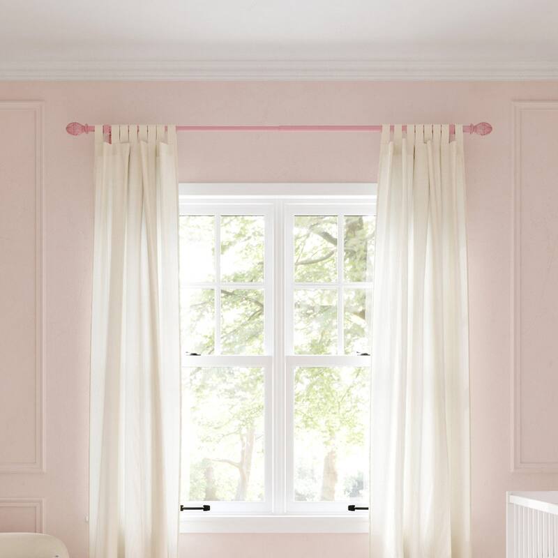 Acroma Metal Adjustable Single Modern Curtain Rod Pink