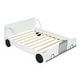 preview thumbnail 7 of 8, Full Size Car-Themed Platform Bed with Rolling Wheels and Side Rails for Safe and Stylish Sleep