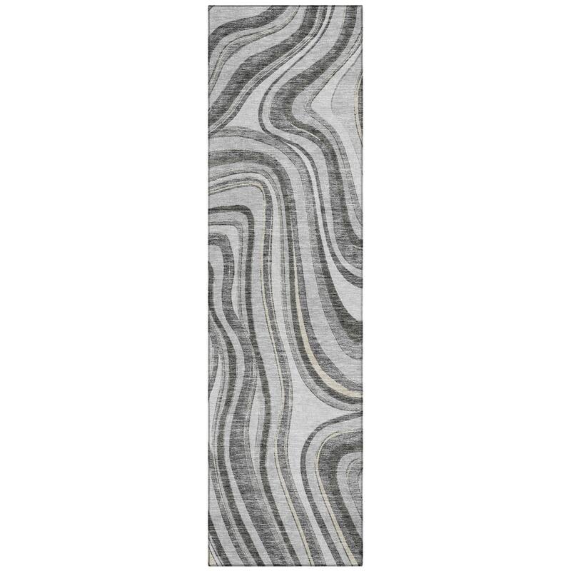 Machine Washable Indoor/ Outdoor Chantille Contemporary Abstract Rug