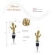 preview thumbnail 2 of 7, Cheers Gold Cactus Metal Wine Stopper - Elegant Vacuum Seal Reusable - 5 inches