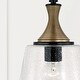 preview thumbnail 3 of 2, Amara 1-light Matte Black Pendant w/ Diamond Embossed Glass & Black Braided Cord