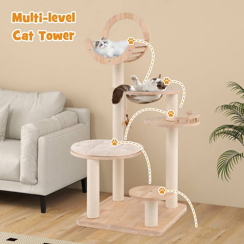 Gymax 4-in-1 Building Block Cat Tree w/ Space Capsule Nest Padded