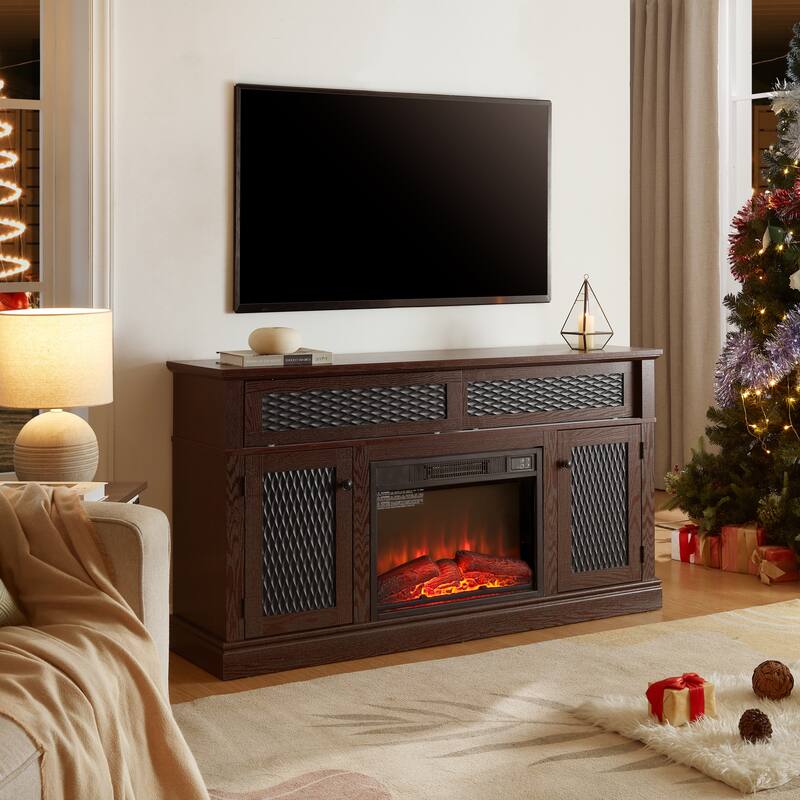 TV Stand with 23" fireplace insert,TV and Media Console