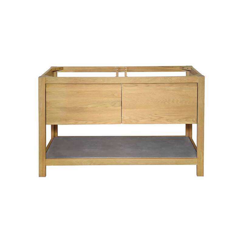 Solace Oak Vanity with Concrete Shelf (Base Only) - 48" - Sunrise Oak - Ash Concrete