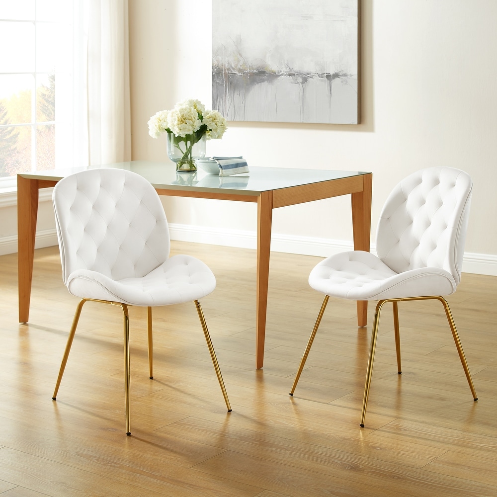 White chair with gold best sale