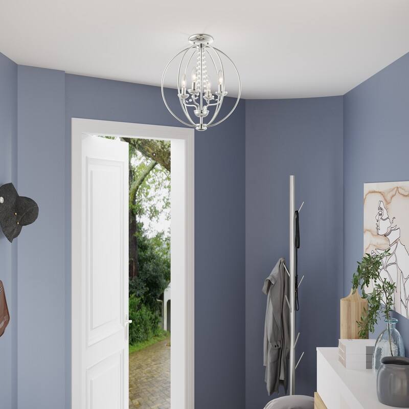 Livex Lighting 4-light Chandelier, 40914-05 - 15" DIA 17" H