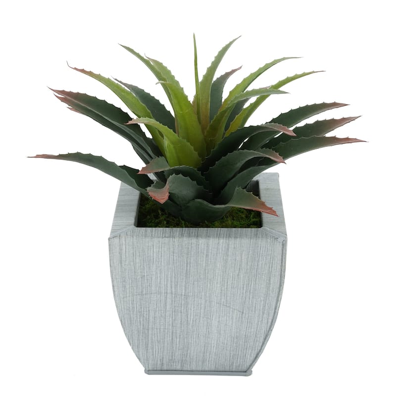 Faux Star Succulent in Tapered Zinc Planter