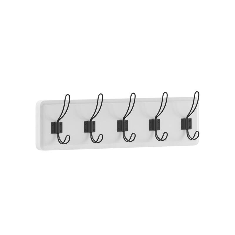 Wall Mounted Storage Rack with Upper Shelf and Storage Hooks