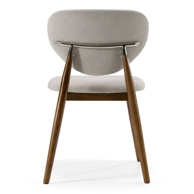 Modrest Savannah Mid-Century Modern Grey Fabric & Walnut Dining Chair