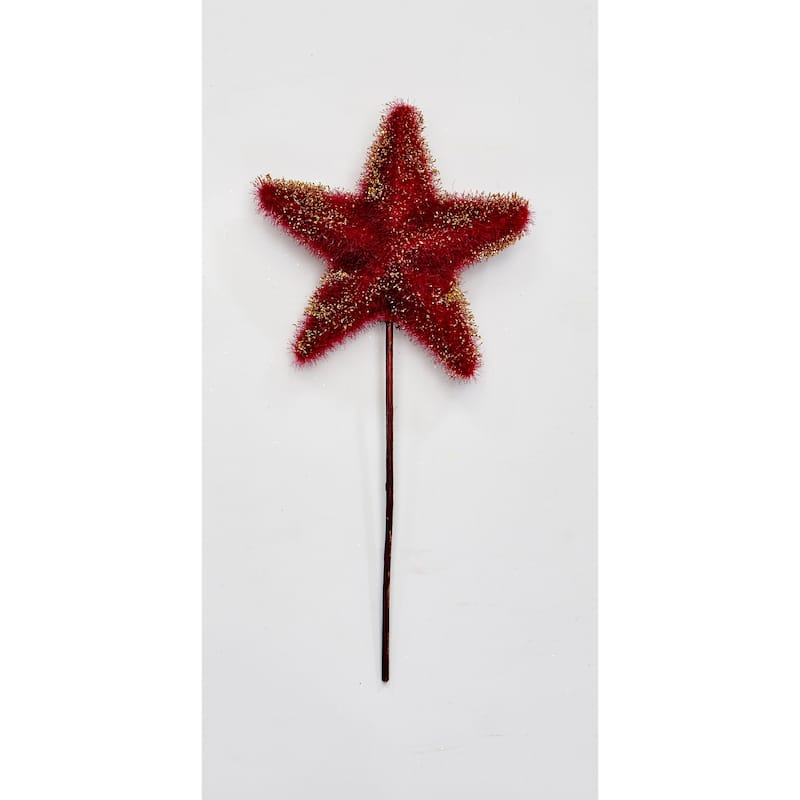 5" Star on 6" Pick, Burgundy, Set of 3 - 11"