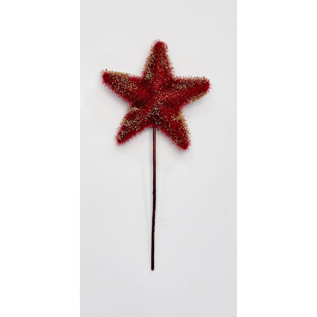 5" Star on 6" Pick, Burgundy, Set of 3 - 11"