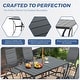 preview thumbnail 58 of 92, Versatile Outdoor Dining Sets w Swivel/Folding Chairs & Steel Slat Table and HDPE Dining Table Set for Gardens, Patios