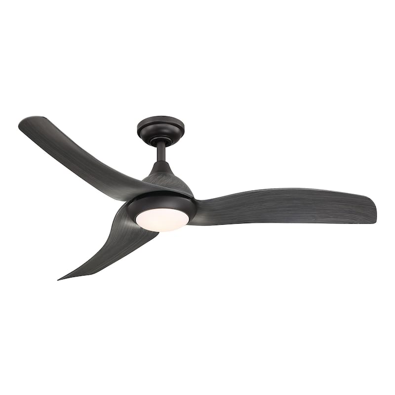 52" Modern Grey 3-Blade Propeller Ceiling Fan with Light and Remote