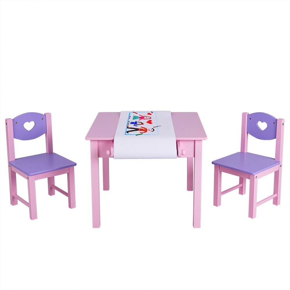 pink table and chairs for toddlers