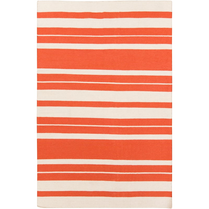 Olympia Flatweave Striped Area Rug - 8' x 11' - Rust