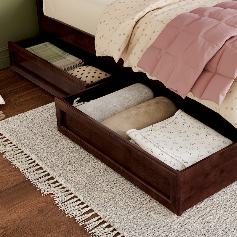 Twin-Full Mid-Century Modern Under Bed Storage Drawers