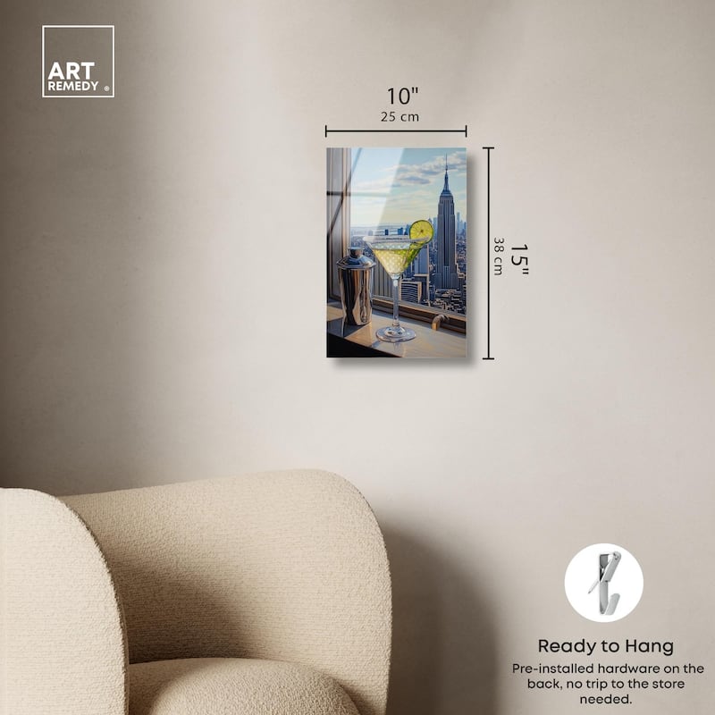 Classy Drink in NYC Acrylic by Art Remedy, Ready to Hang