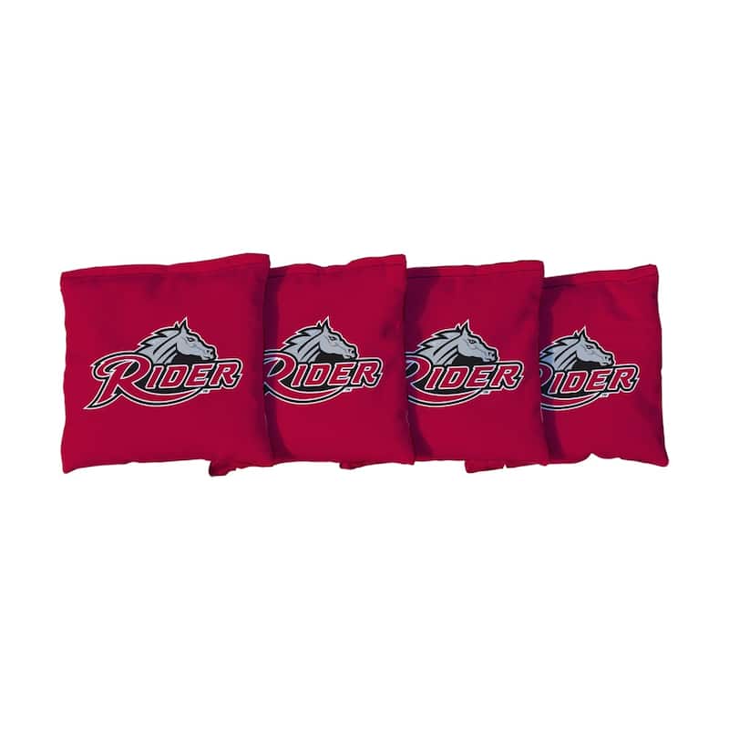 Rider University Broncos Red Cornhole Bags - Corn Filled