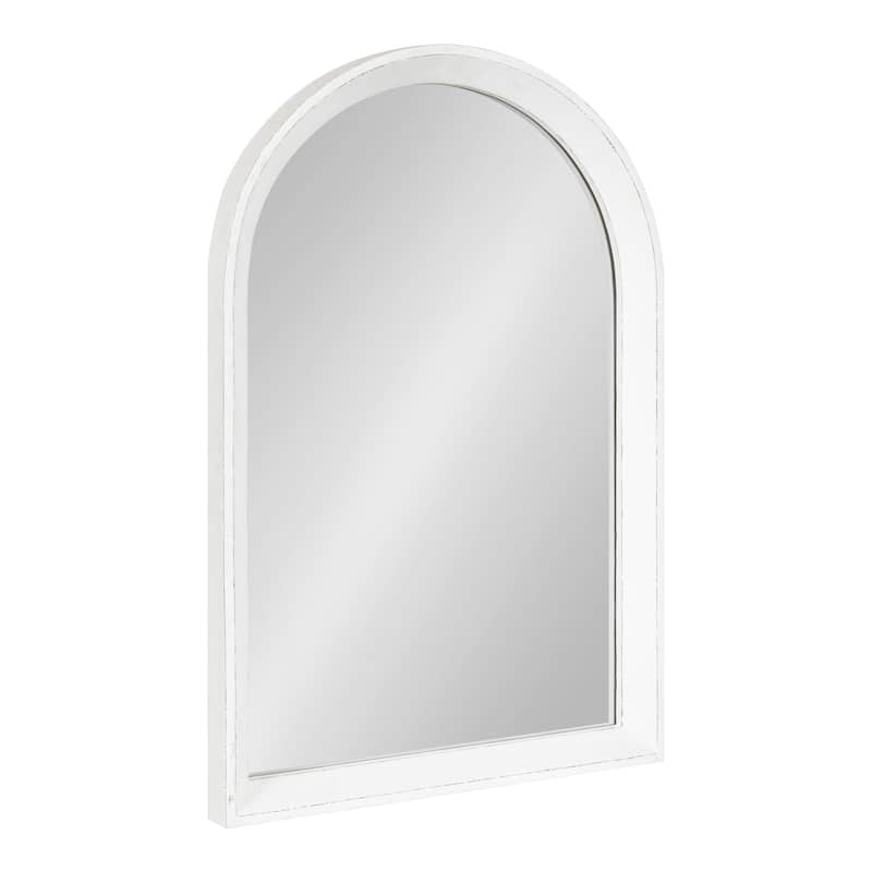 Kate and Laurel Hartman Wood Framed Arch Wall Mirror - 20x30 - White